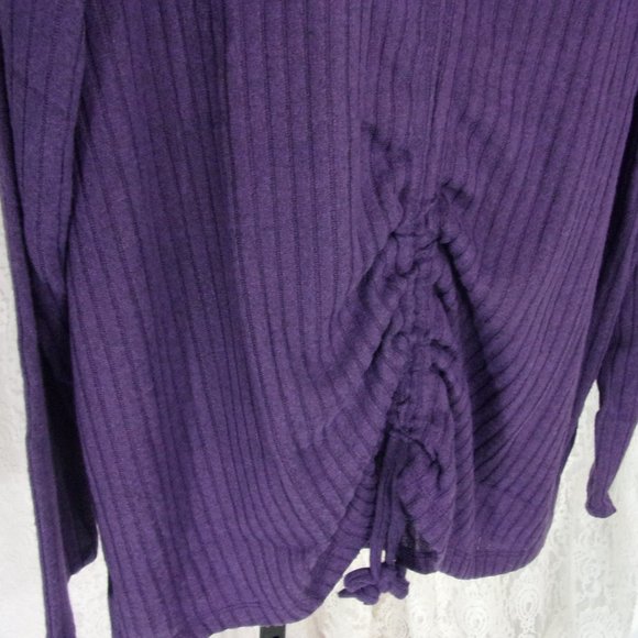 Ruched Front Sweater V-Neck Purple Plus Size 18/20 - Picture 3 of 5